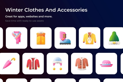 Winter Clothes And Accessories Icons