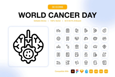 World Cancer Day Icons