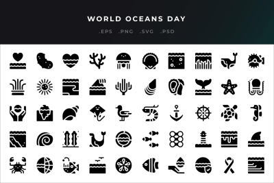 World Oceans Day Icons