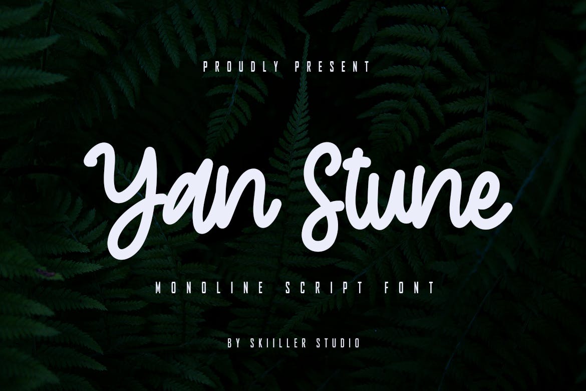 Yan Stune – monoline script font