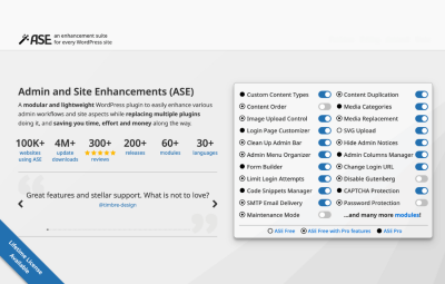 Admin and Site Enhancements (ASE) Pro 7.8.11