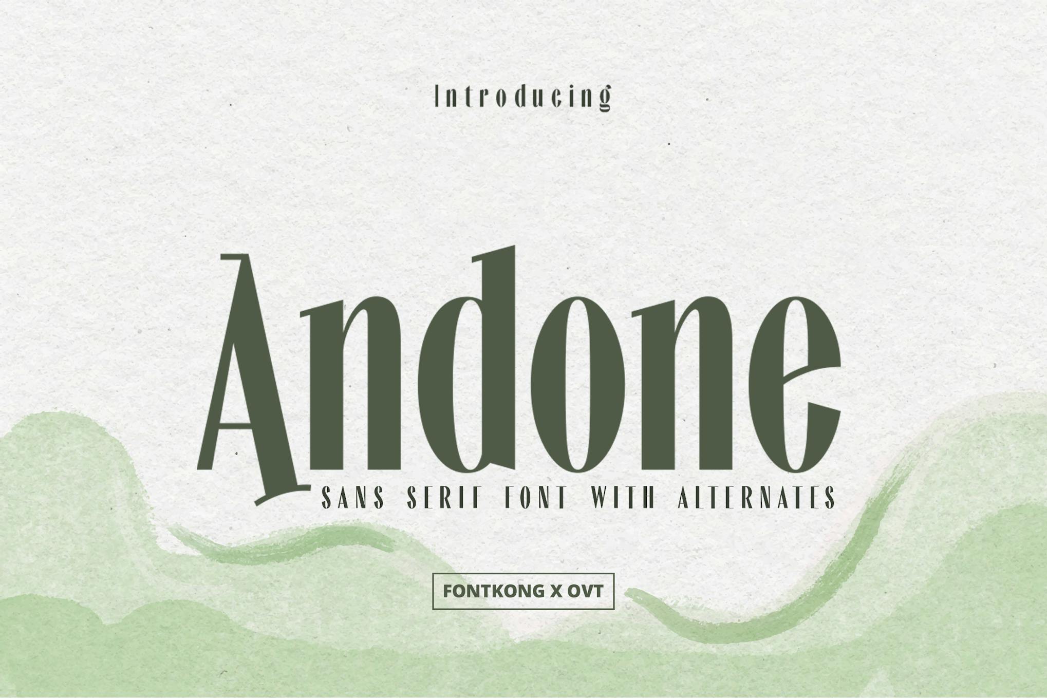 Andone – Sans Serif Font with Alternates