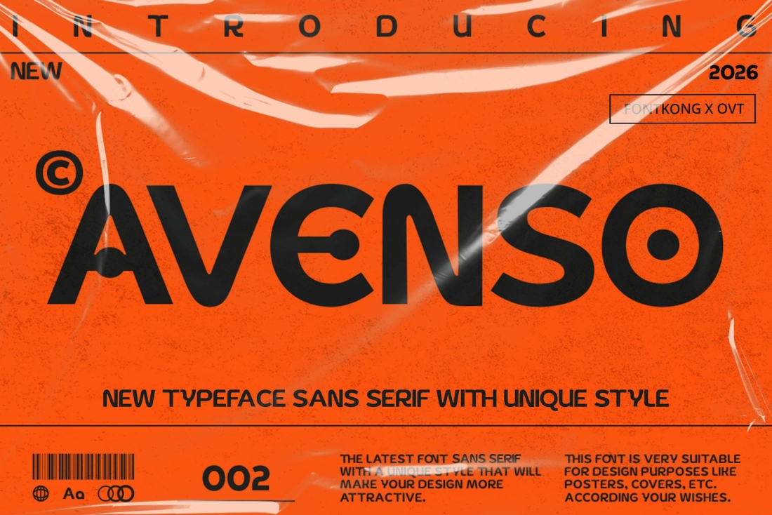 Avenso - New Sans Serif Typeface with Unique Style