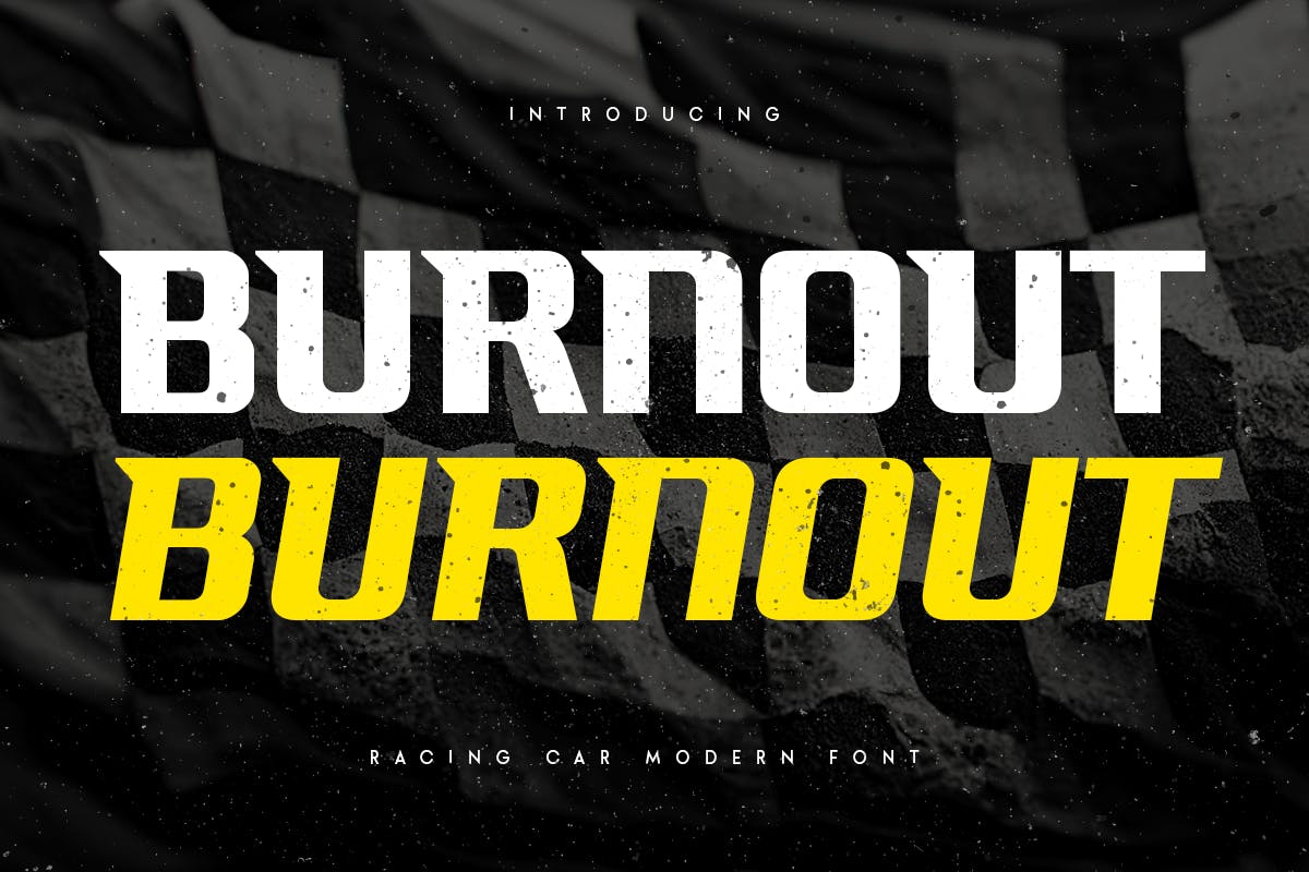 Burnout – Racing Car Modern Font