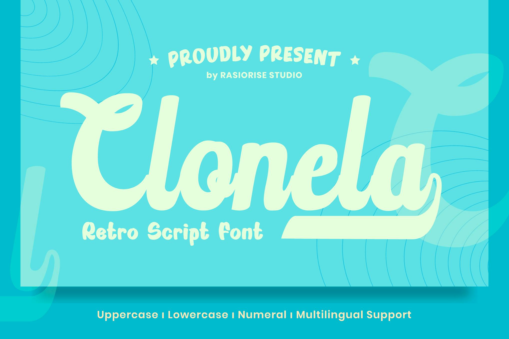Clonela – Retro Script Font