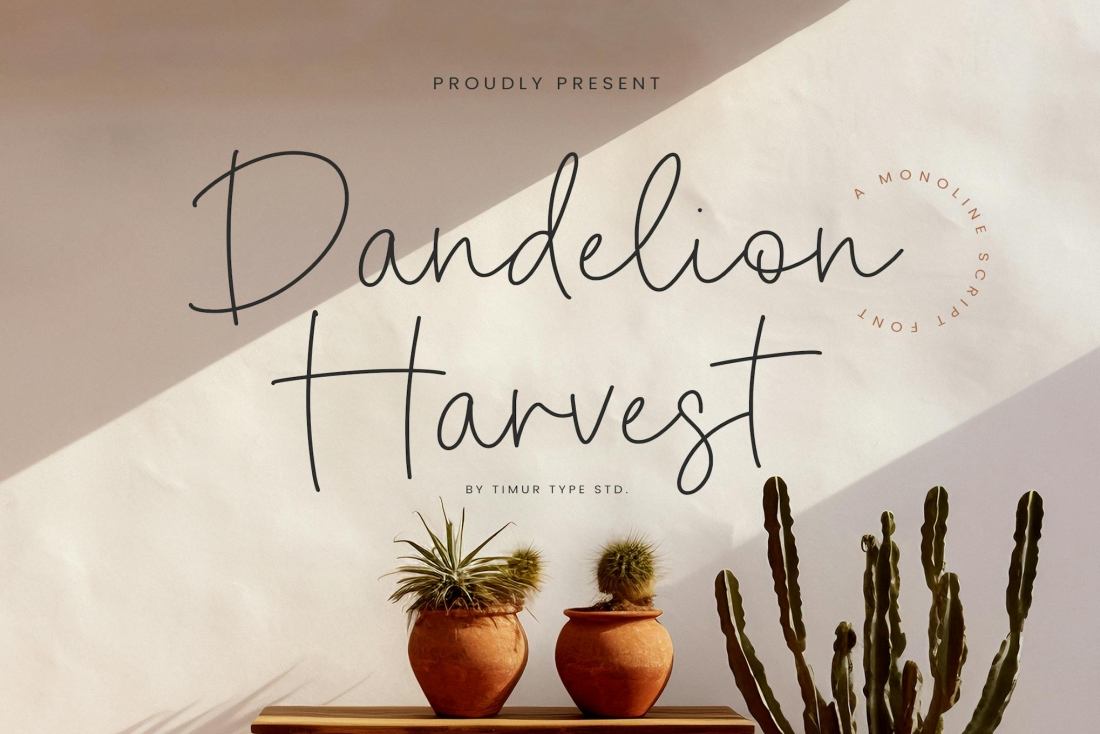 Dandelion Harvest - Monoline Script Font TT