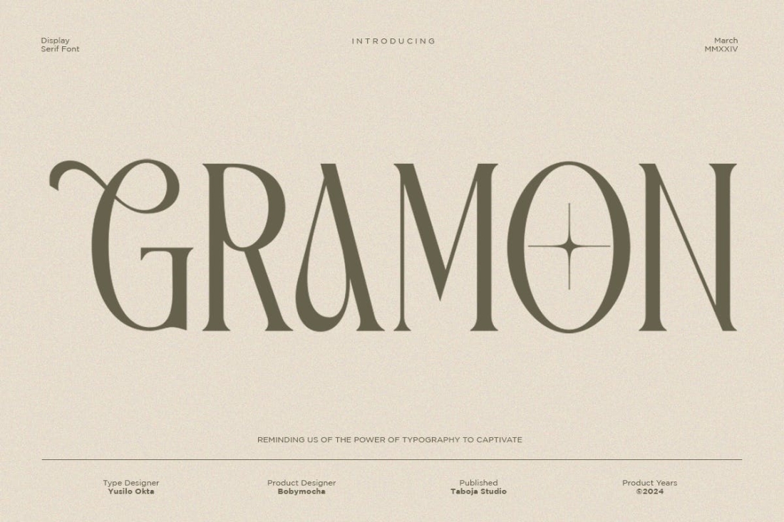 Gramon - Elegant Condensed Display Serif Font