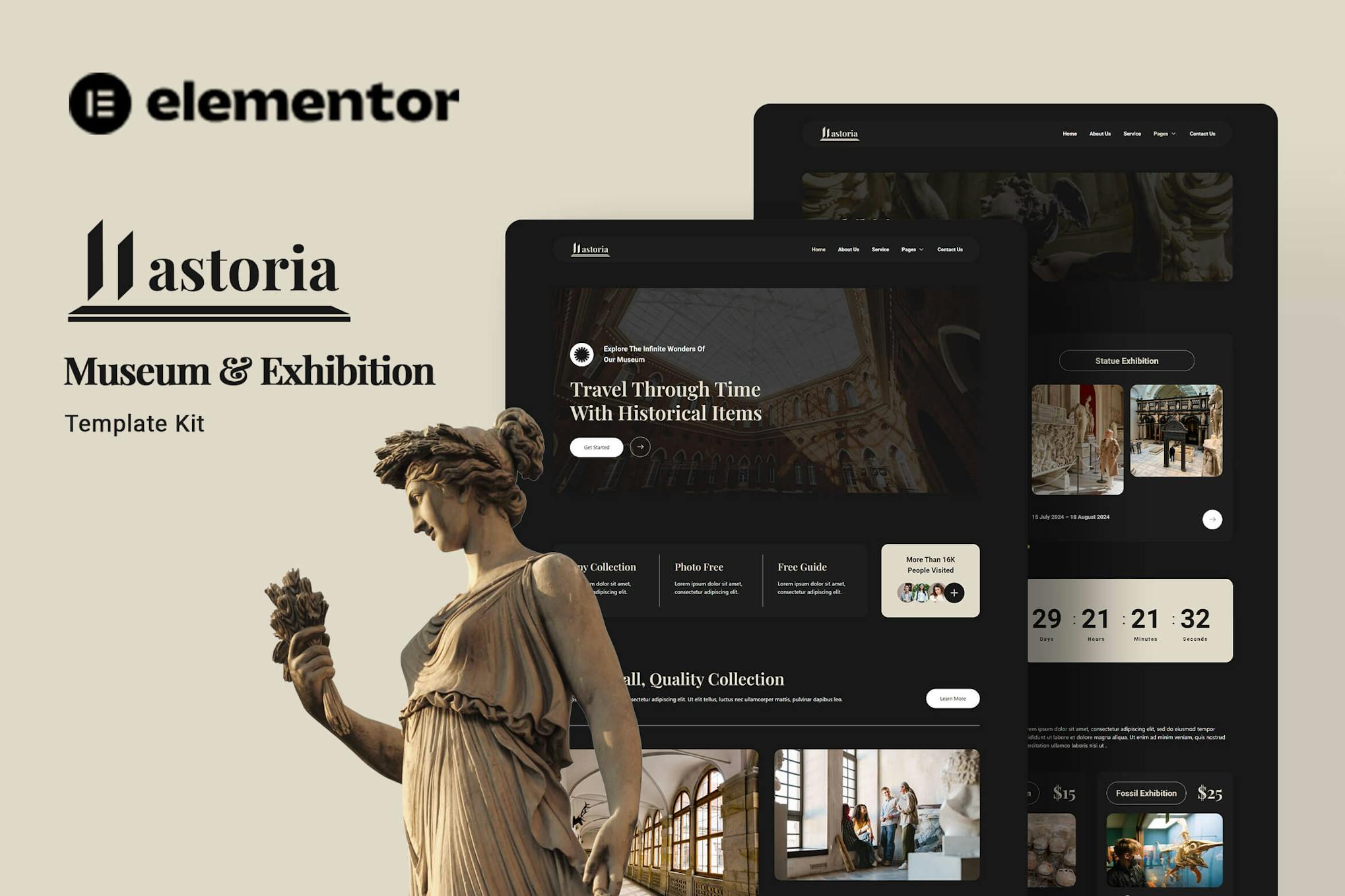 Lastoria – Museum & Exhibition Elementor Template Kit