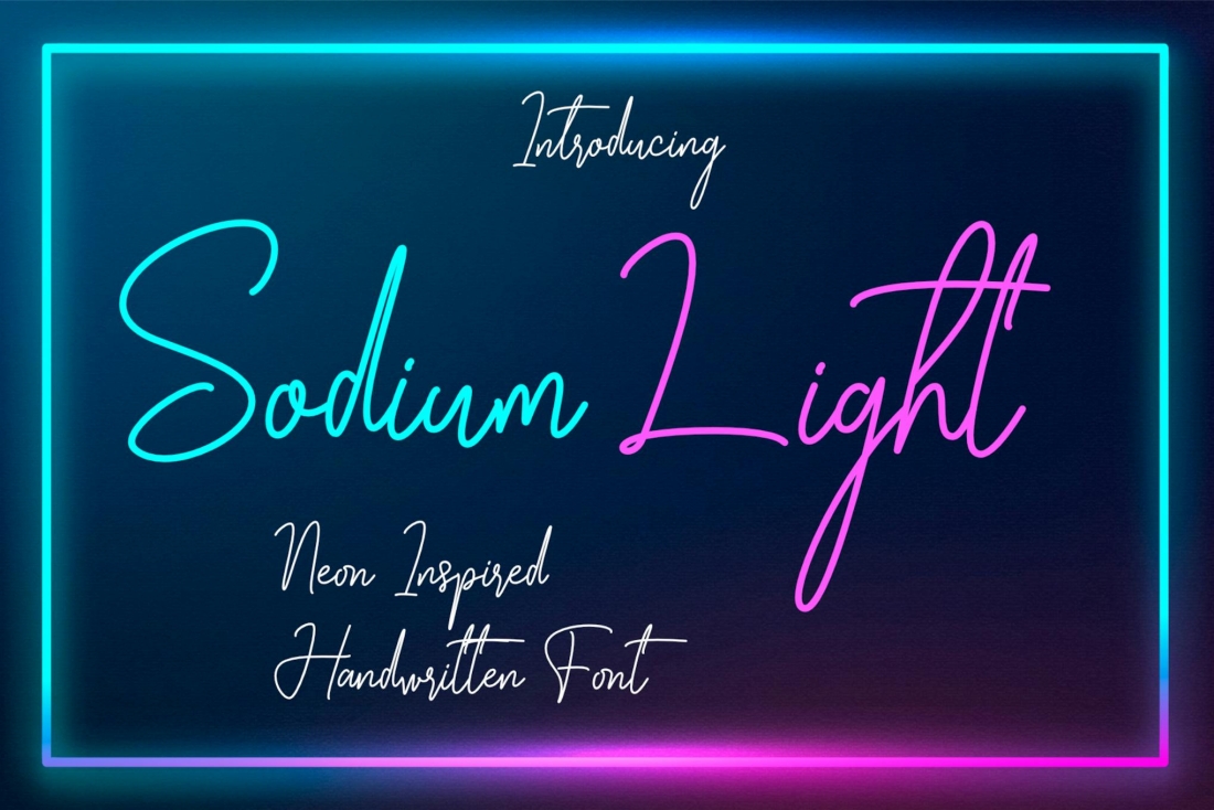 Sodium Light - Neon Handwritten Font