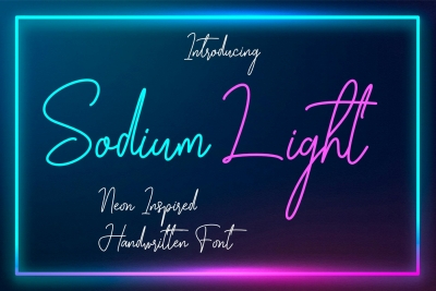 Sodium Light - Neon Handwritten Font