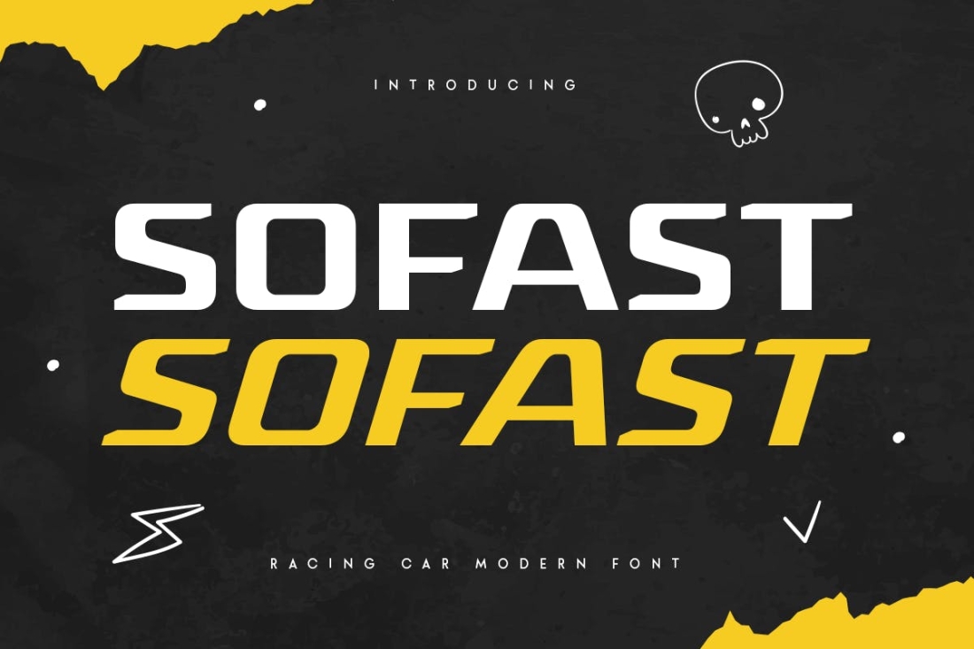 SOFAST - Racing Car Modern Font