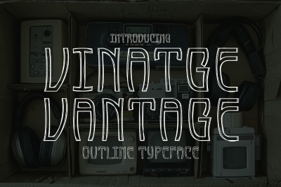 Vintage Vantage - Outline Typeface