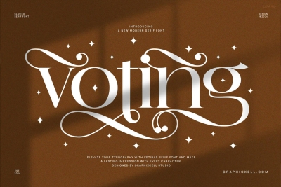 Voting Calligraphy Serif Font Typeface