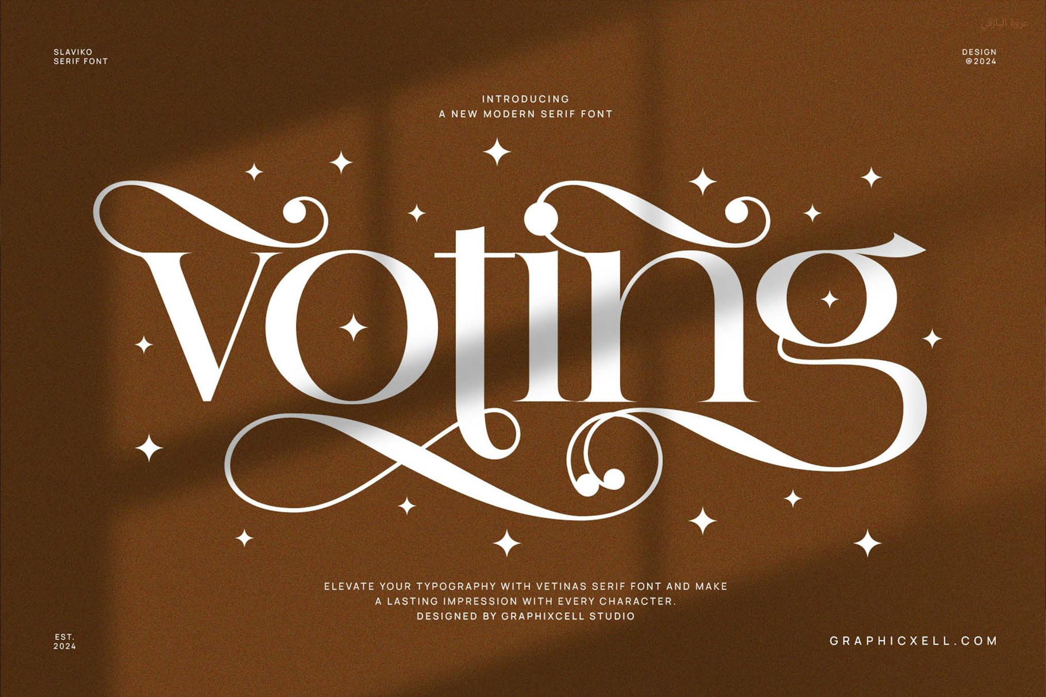 Voting Calligraphy Serif Font Typeface