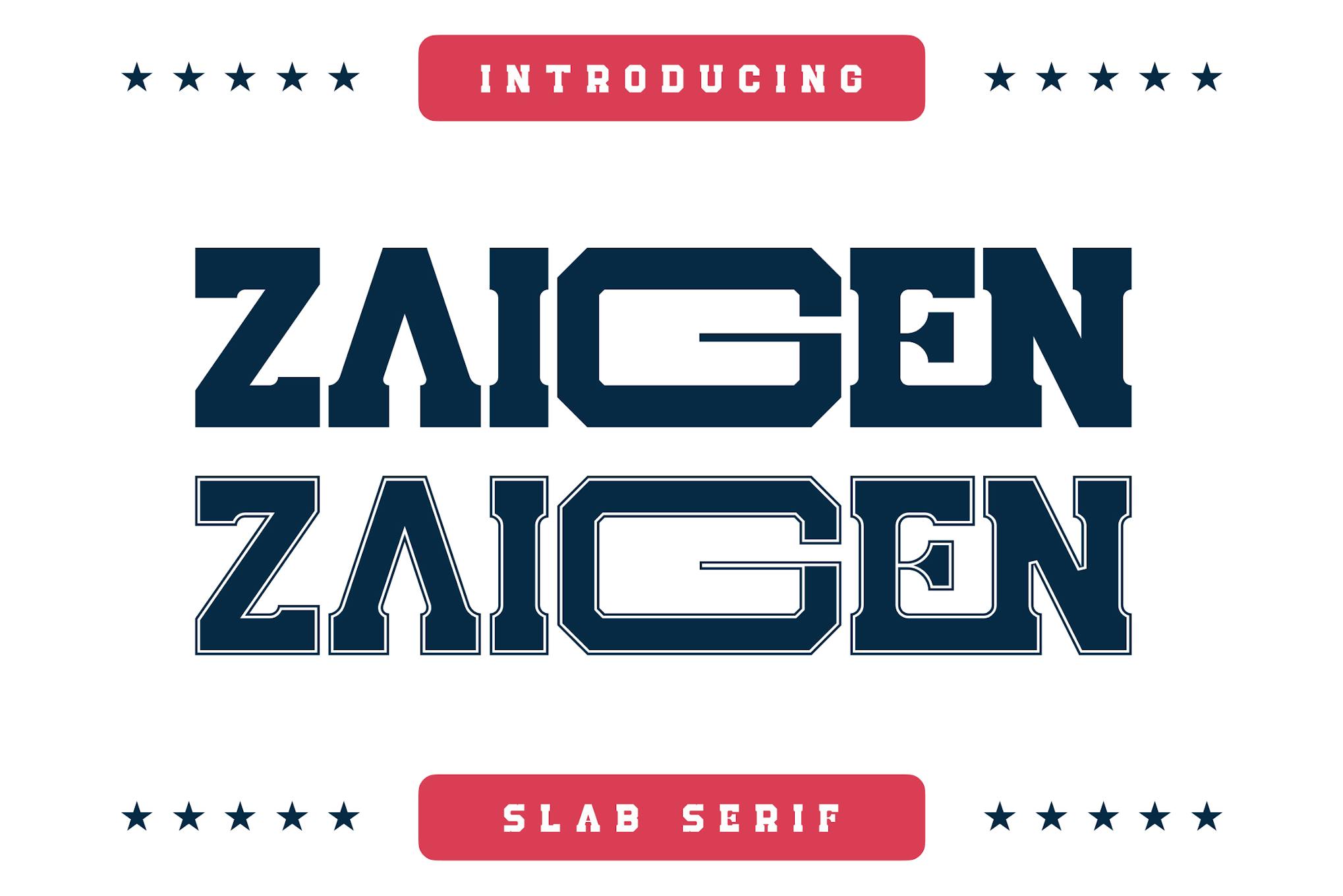 Zaigen Slab Serif Font