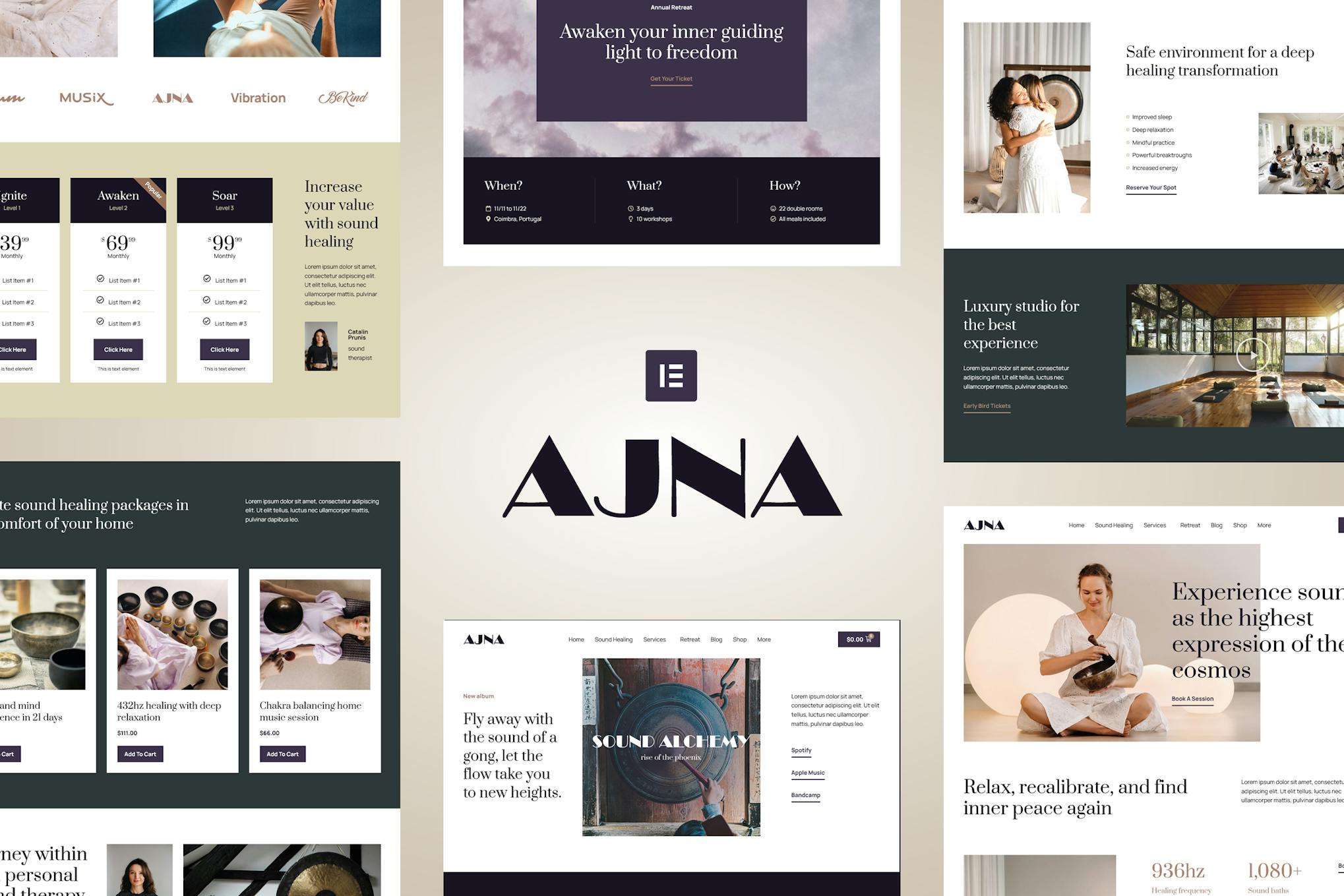 Ajna – Sound Healing & Music Therapy Elementor Pro Template Kit