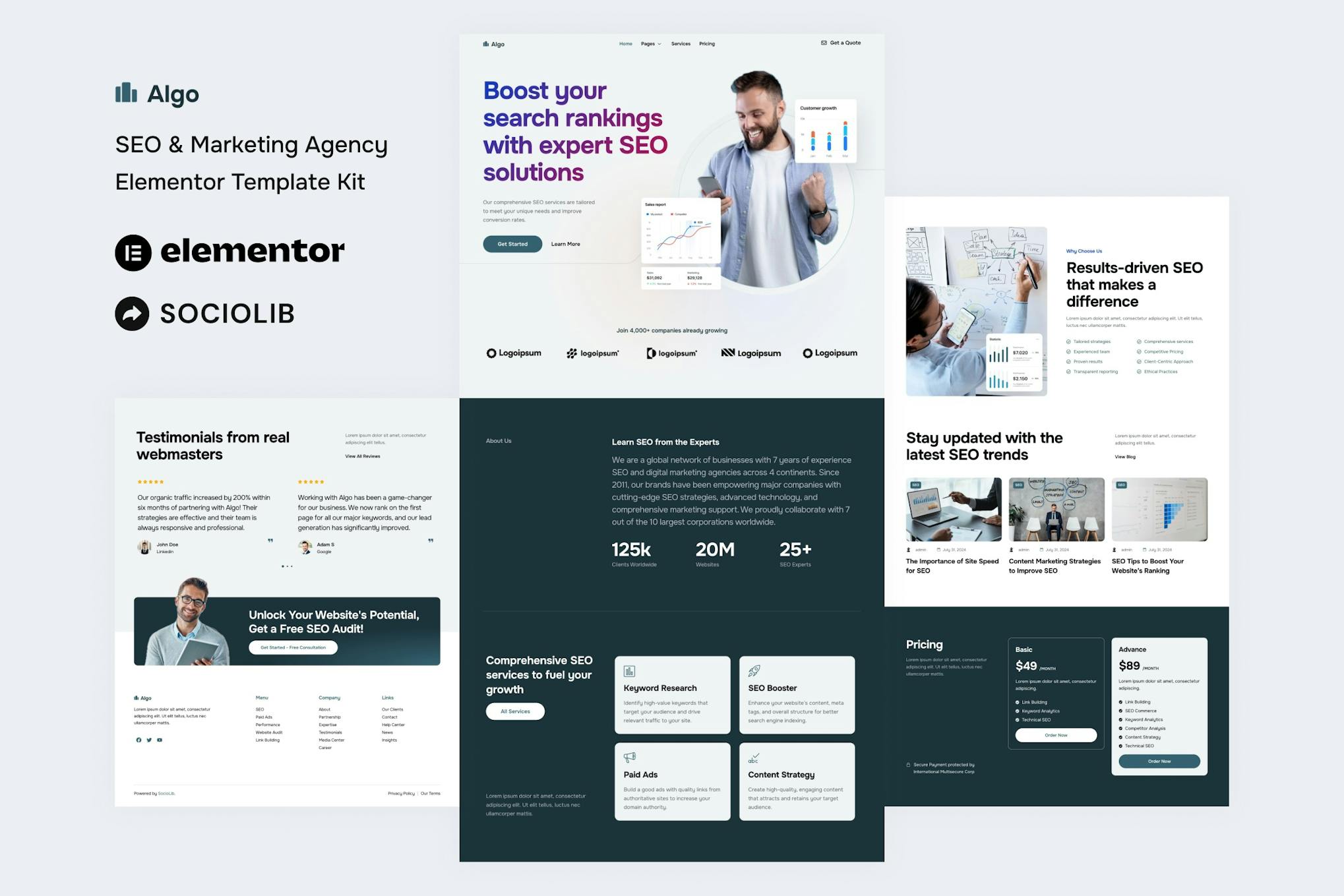 Algo – SEO & Marketing Agency Elementor Template Kit