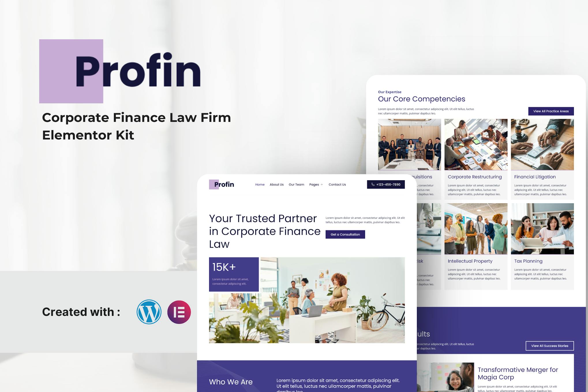 Profin –  Finance Law Firm Elementor Template Kit