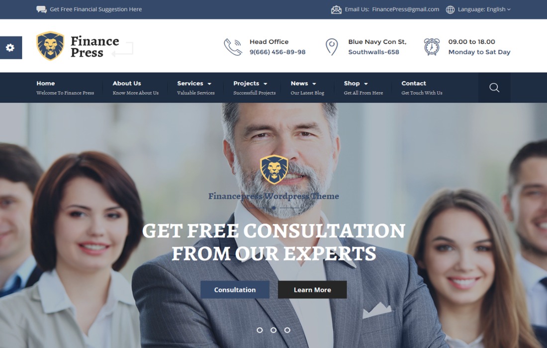 Finance Press - Consulting Business WordPress Them 2.5