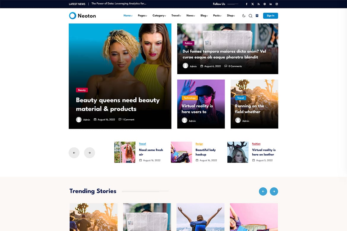 Neoton – News Magazine WordPress Theme 4.1.1