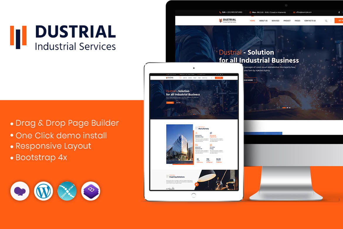 Dustrial – Factory & Industrial WordPress Theme 5.0.4