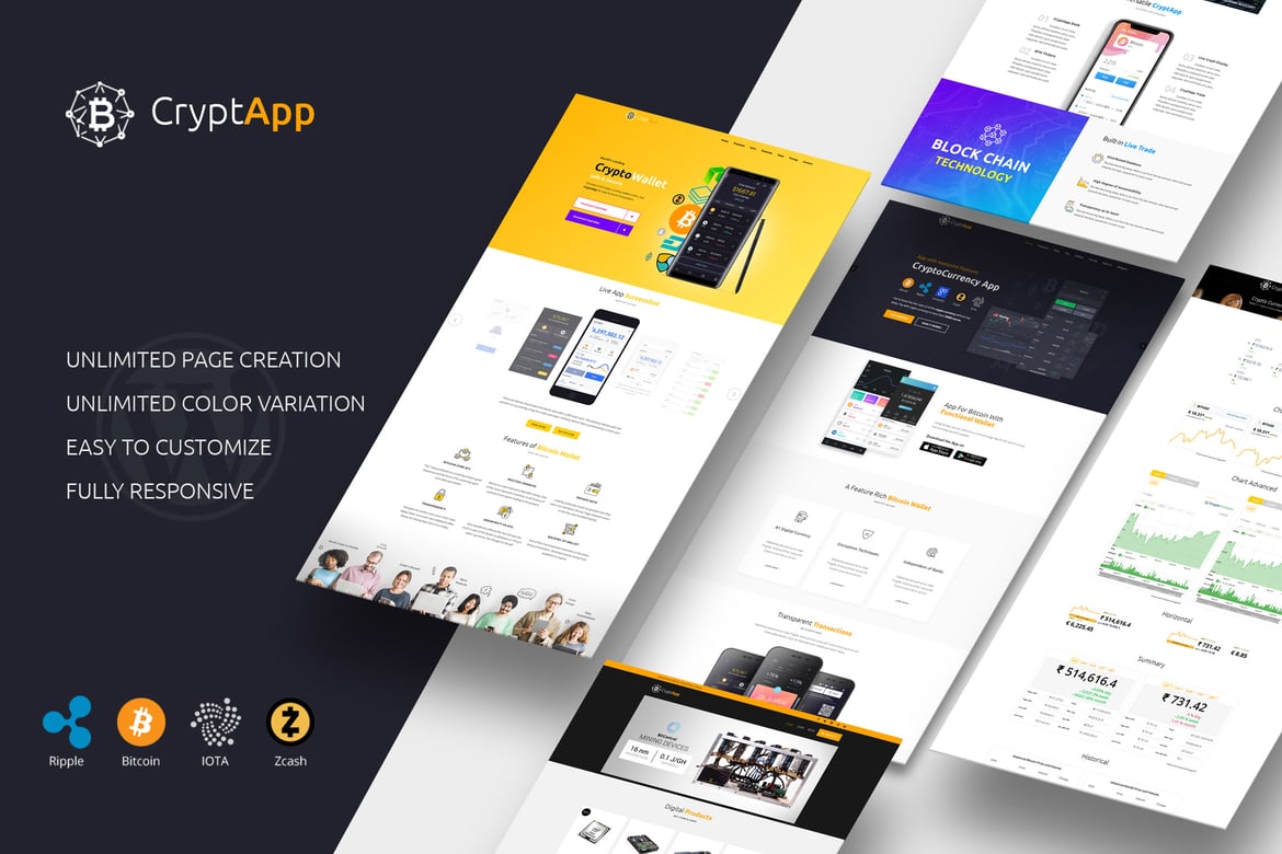 CryptApp Landing Page – Cryptocurrency Page 3.4