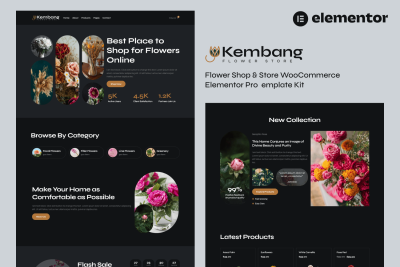 Kembang - Flower Shop & Store WooCommerce Elementor Pro Template Kit