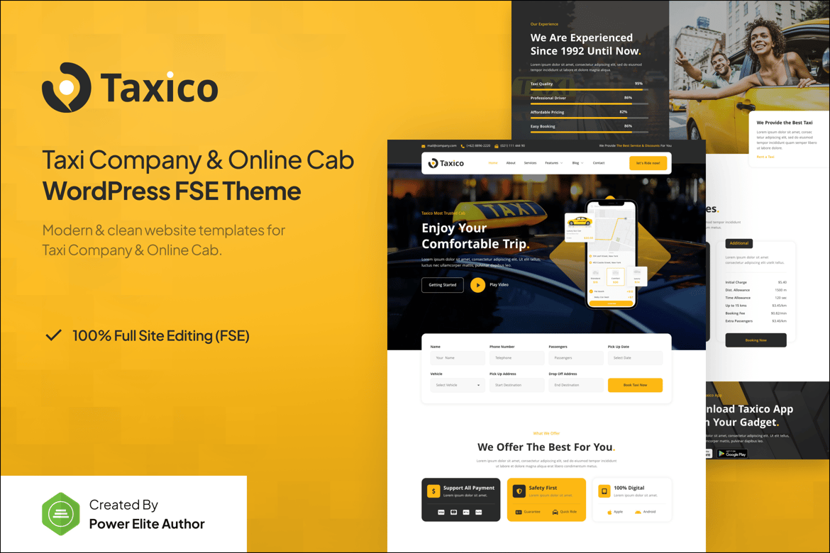 Taxico – Taxi Company & Online Cab Service Theme 1.0.4