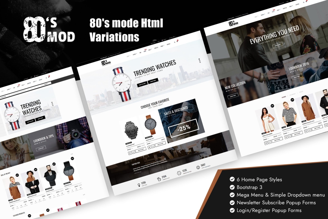 80's Vintage / Retro Styled Ecommerce Template