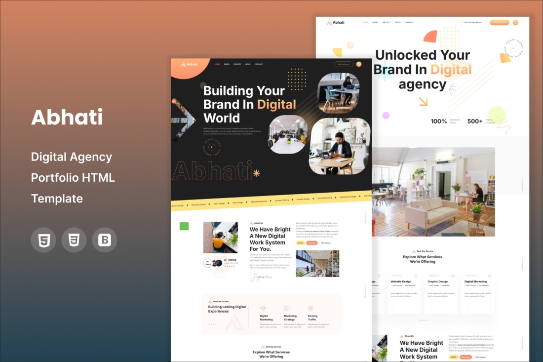 Abhati - Digital Agency HTML Template