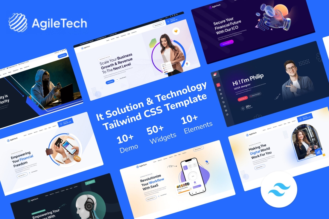 AgileTech - Tailwind CSS Multipurpose IT Solutions