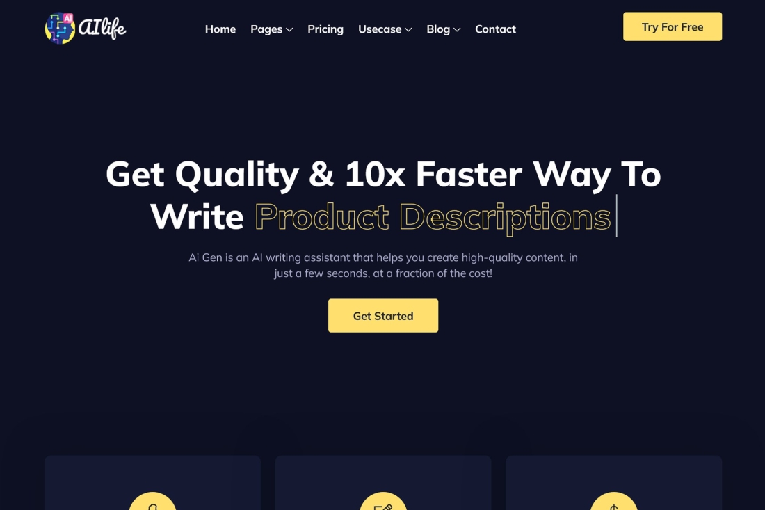 AIlife - AI Content Generator React Template