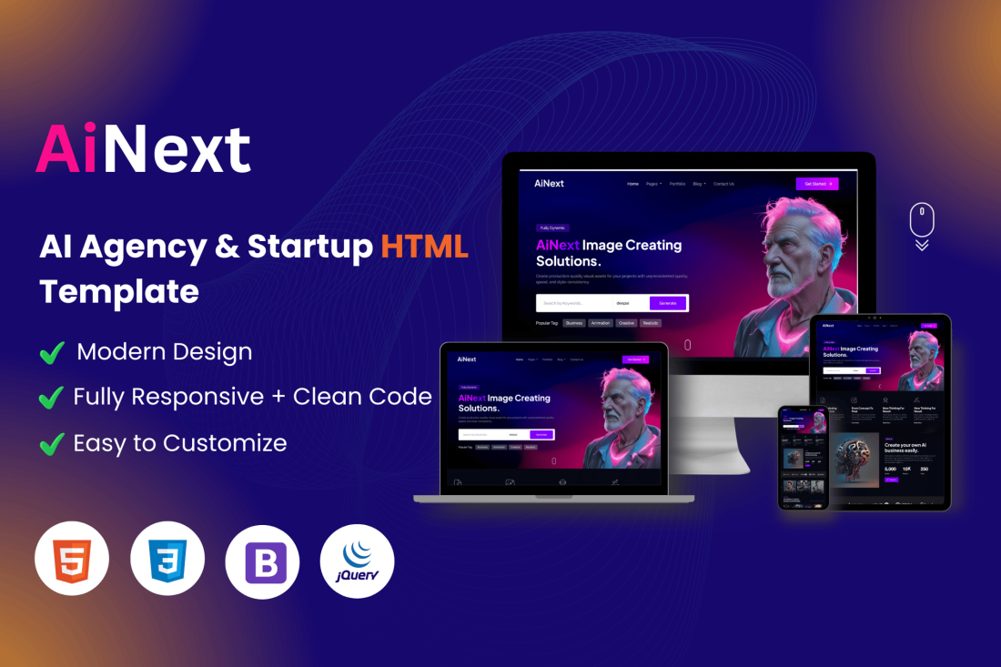AiNext - AI Agency & Startup HTML Template