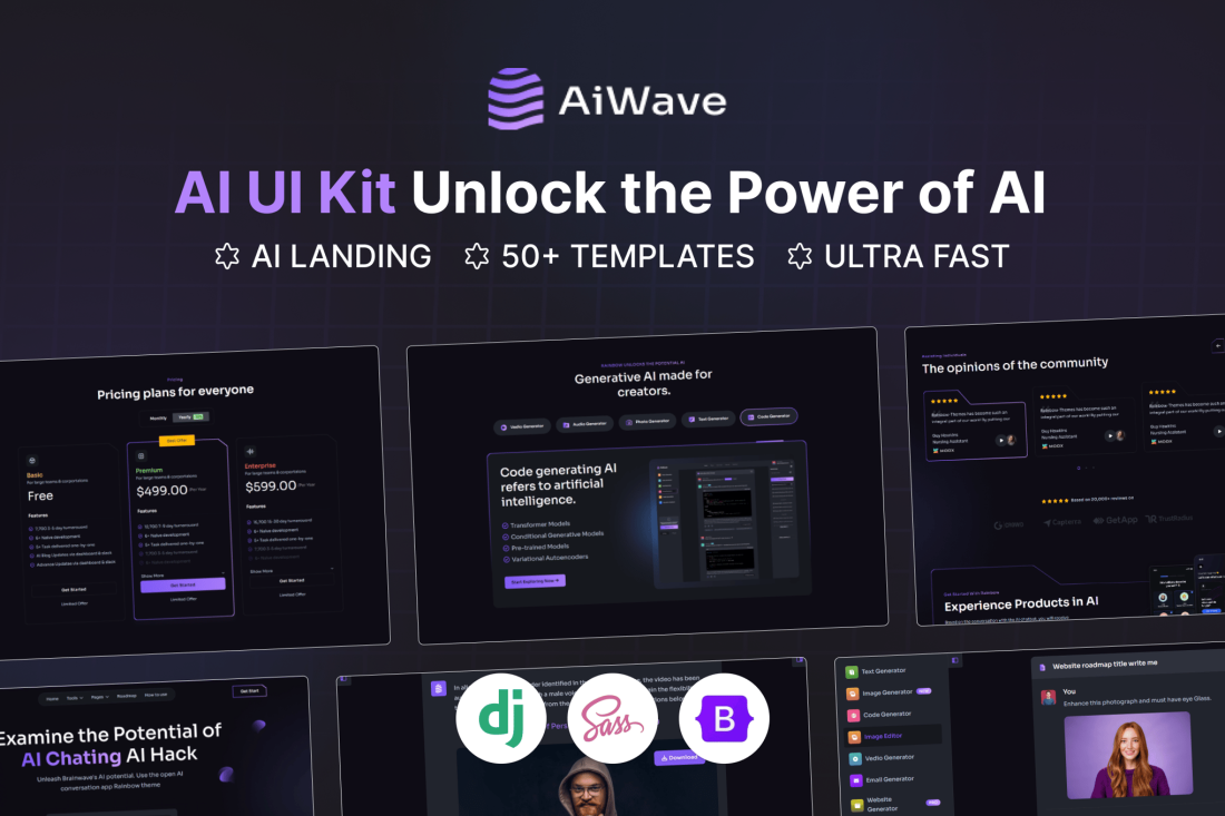 Aiwave Django 5 AI SaaS Website + Dashboard UI Kit