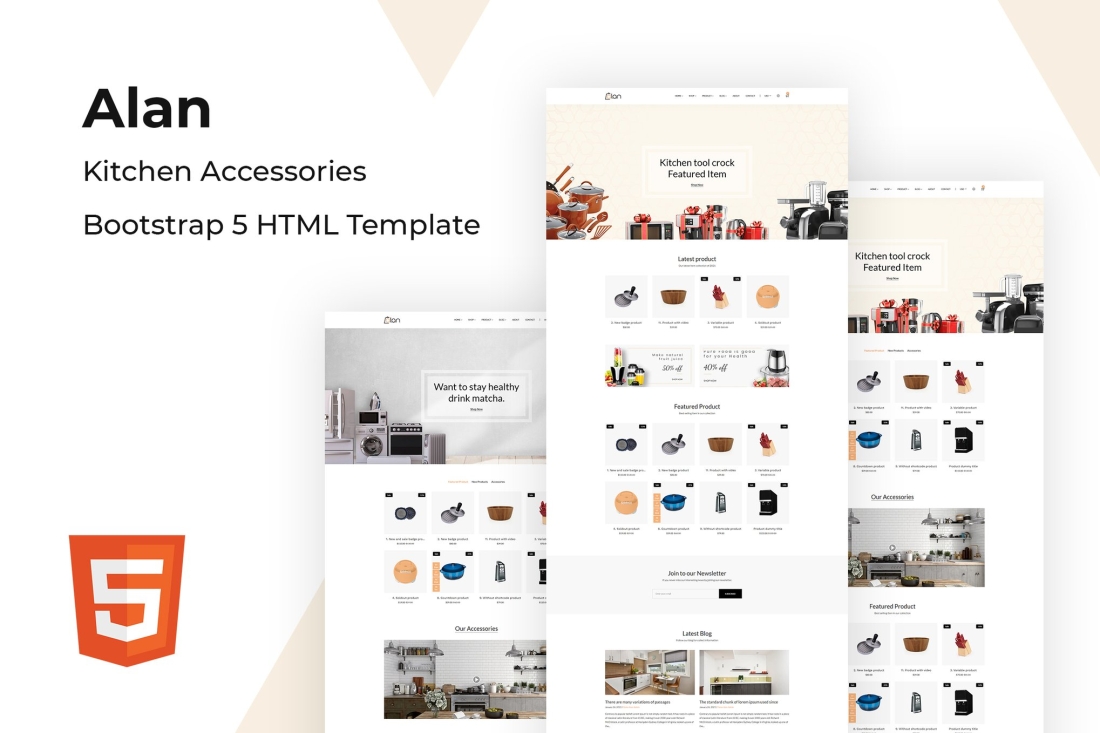 Alan - Kitchen Accessories Bootstrap 5 HTML Templa