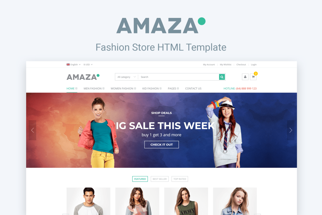 Amaza - Fashion Store HTML Template