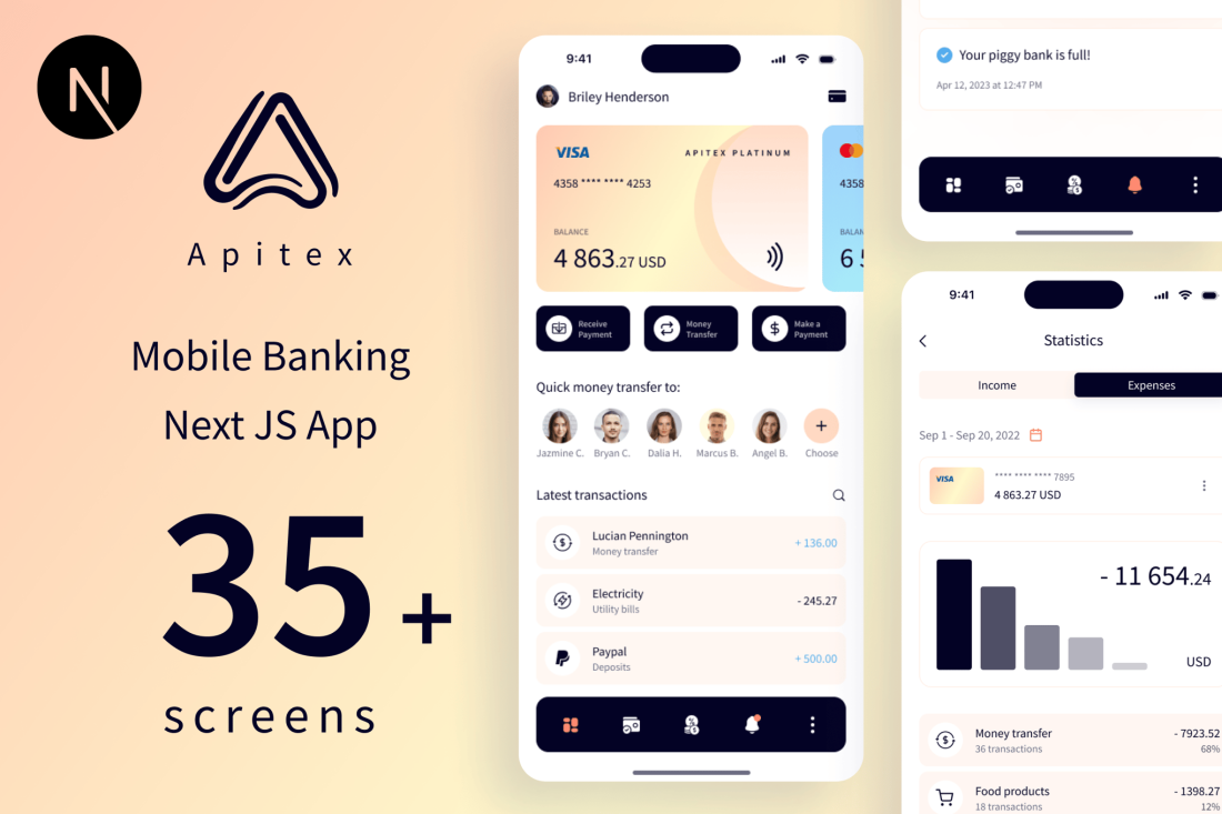 Apitex - Mobile Banking Next JS App | PWA