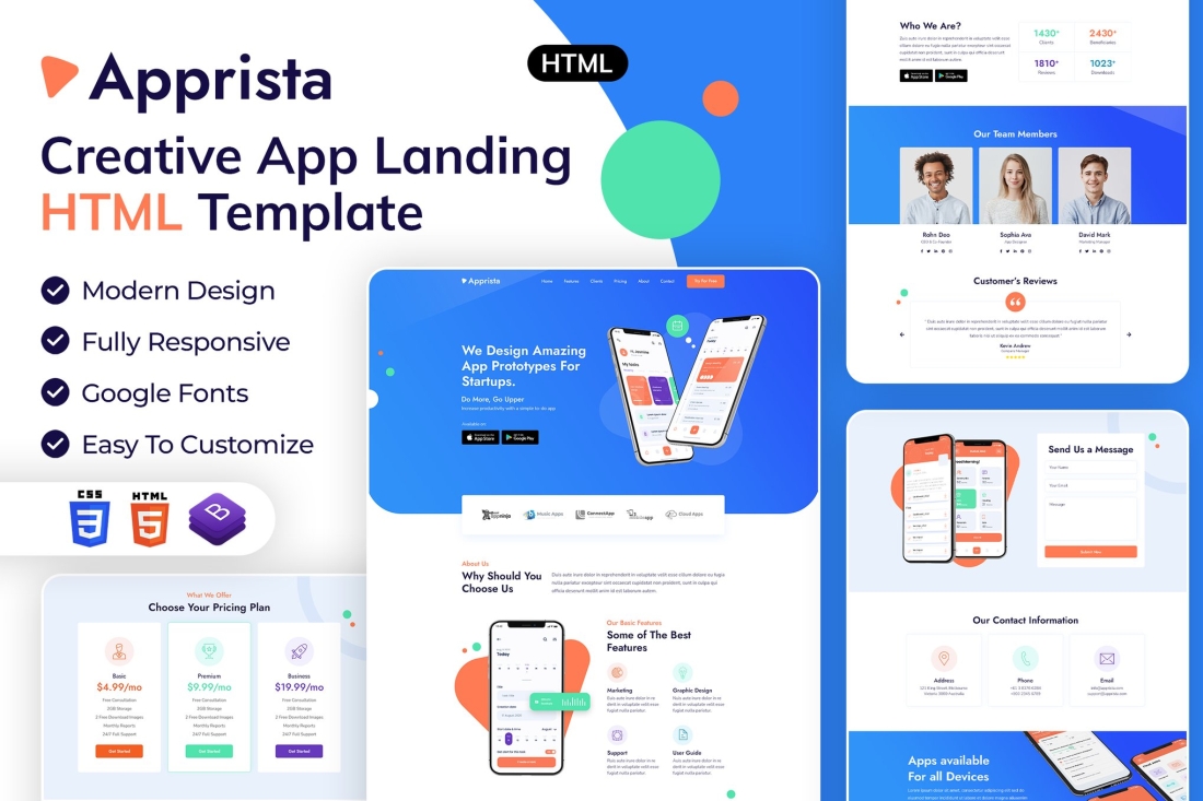 Apprista | Creative App Landing HTML Template