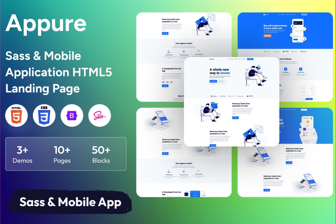 Appure - Sass & Mobile Application HTML5 Template