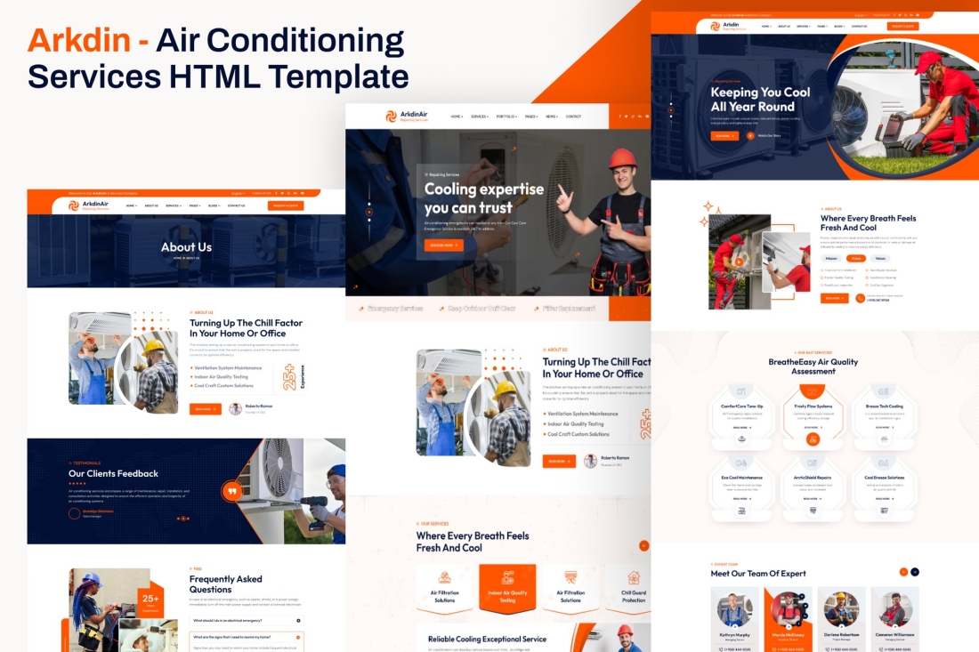 Arkdin – Air Conditioning Services HTML Template