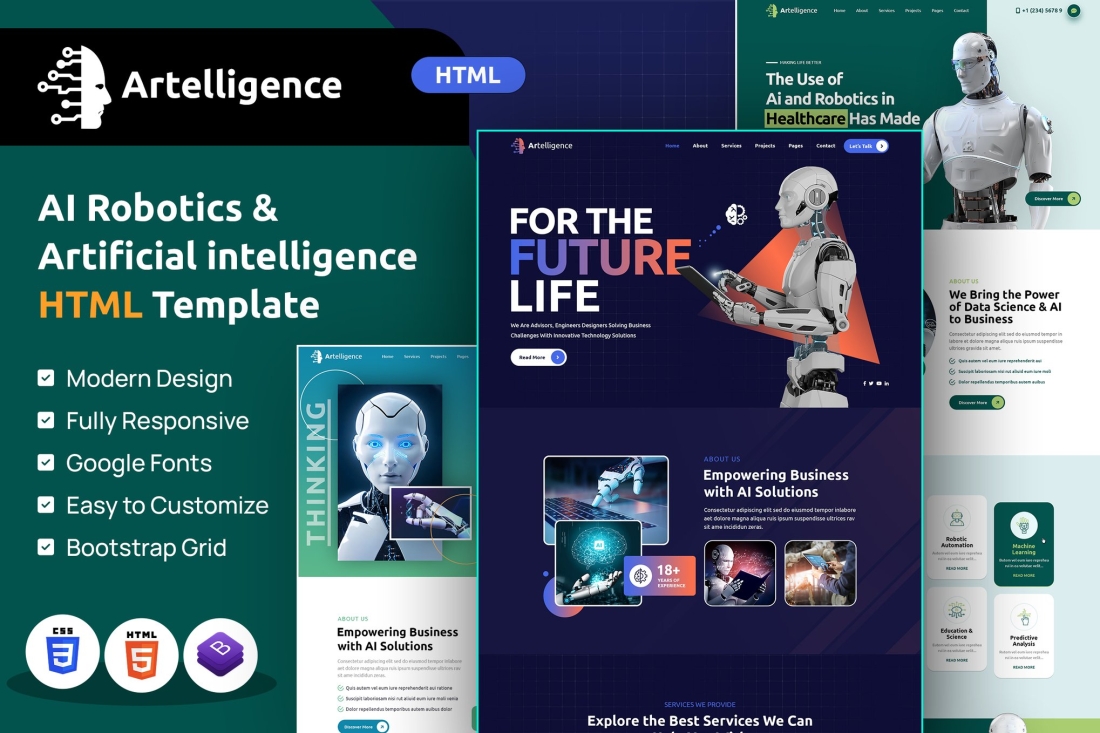 Artelligence | AI & Robotics HTML Template