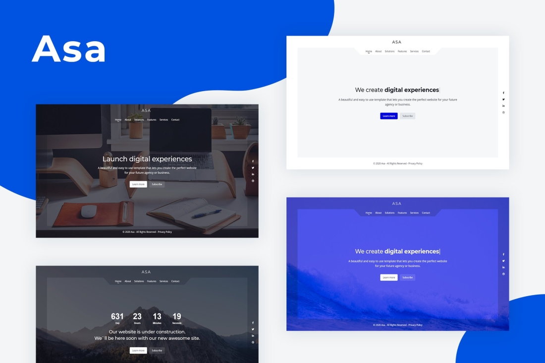 Asa - Responsive Coming Soon Template