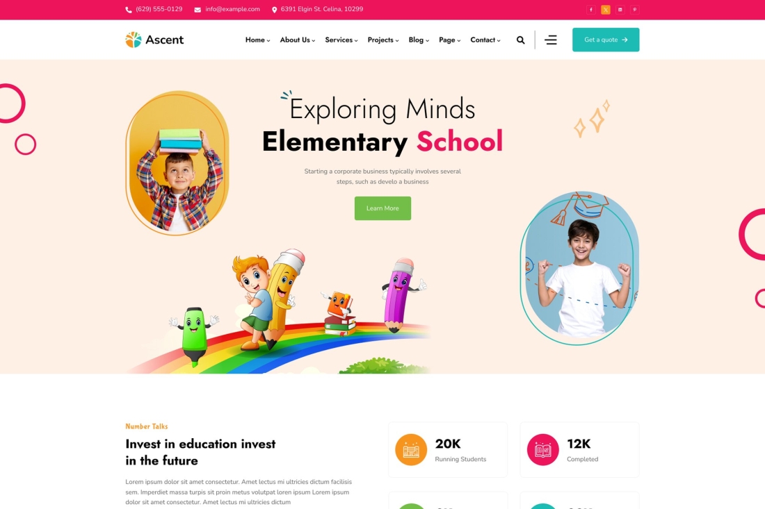 Ascent - Childcare & Kids Education HTML Template