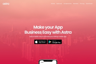 Astra | App Landing Page Template