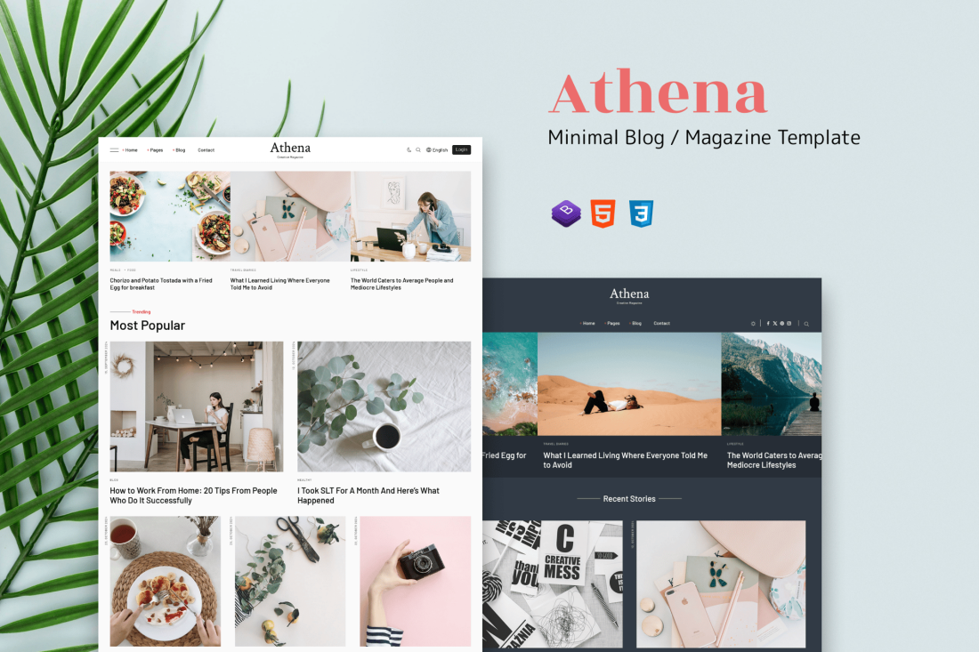 Athena - Minimal Blog/Magazine HTML Template