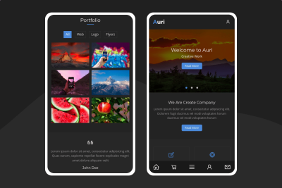 Auri - A Modern Mobile Template