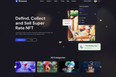 Binasea - NFT Portfolio React NextJS Template