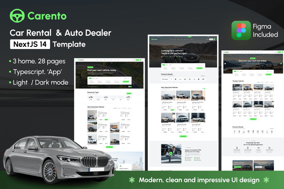 Carento - Auto Dealer & Car Rental NextJS Template