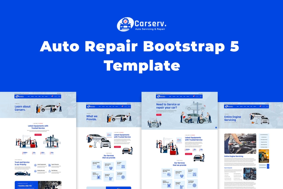 Carserv - Auto Repair Bootstrap 5 Template