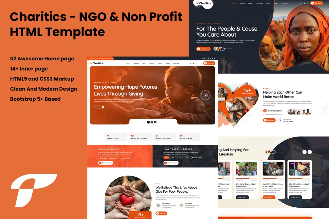 Charitics - NGO & Non Profit HTML Template